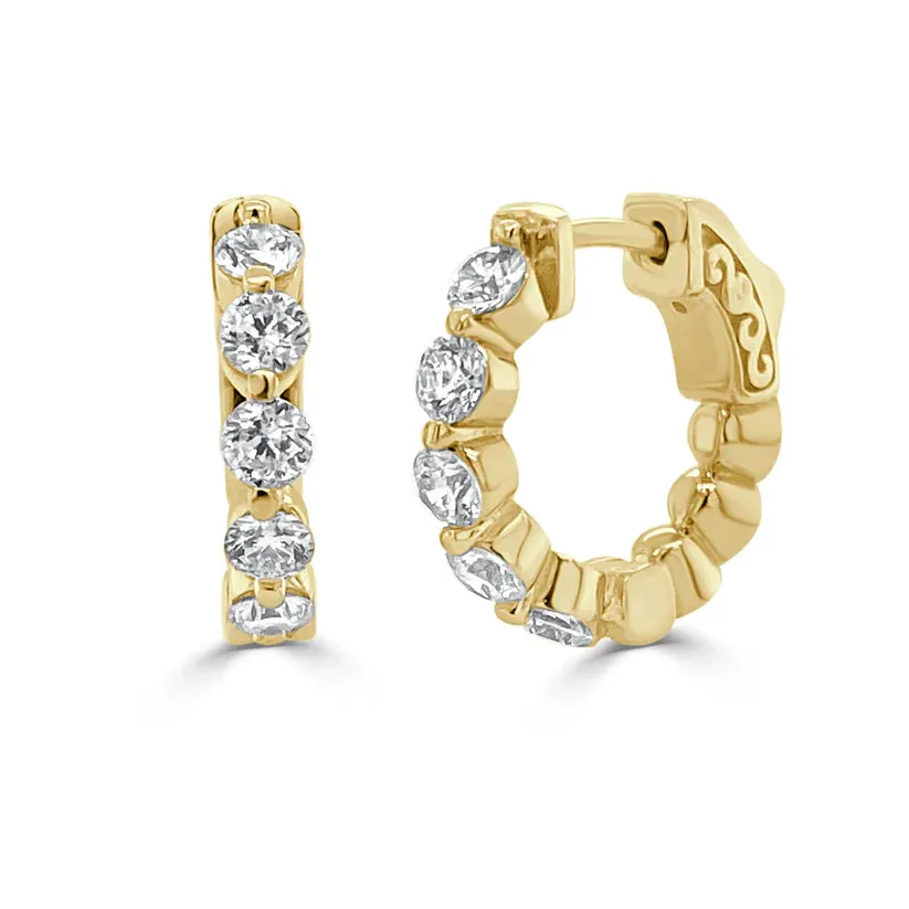 0.51cttw Mini Diamond Hoops