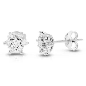 1/12 cttw Diamond Star Composite Stud Earrings in Sterling Silver