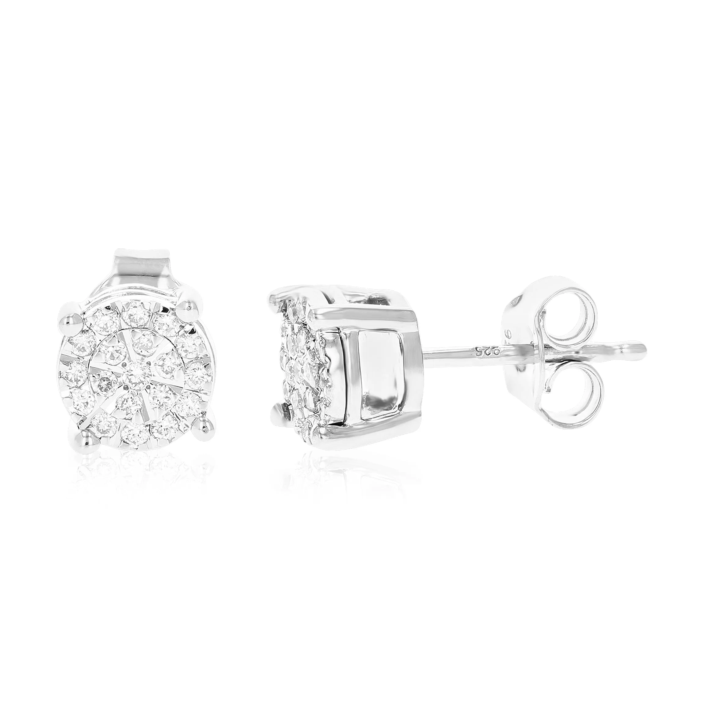 1/4 cttw Classic Diamond Stud Earrings in .925 Silver