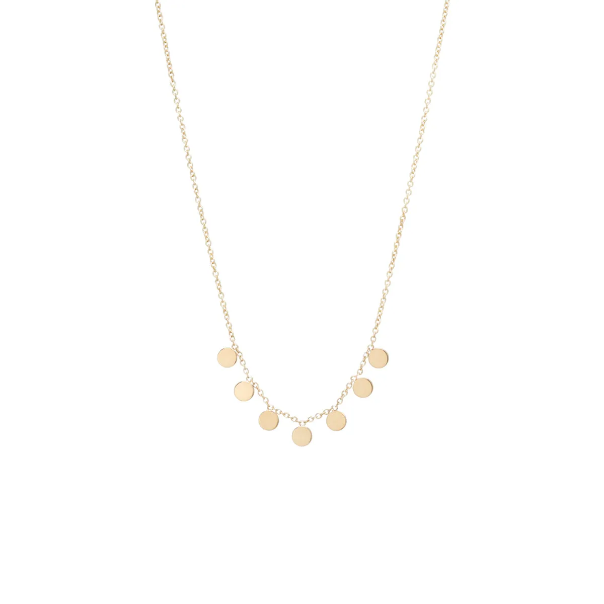 14k 7 Itty Bitty Disc Necklace