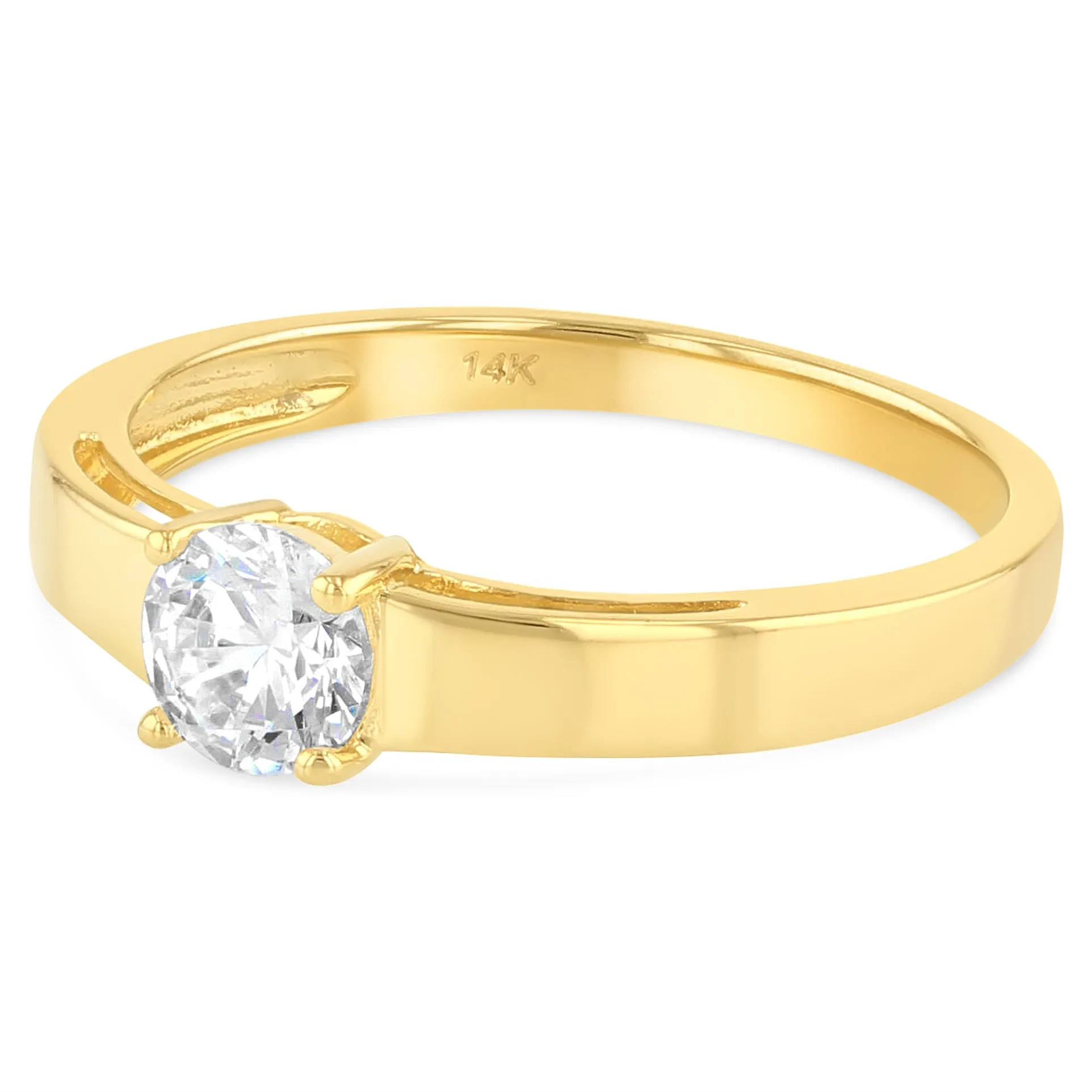 14K Gold  0.75 Round Cut CZ Wedding Engagement Ring