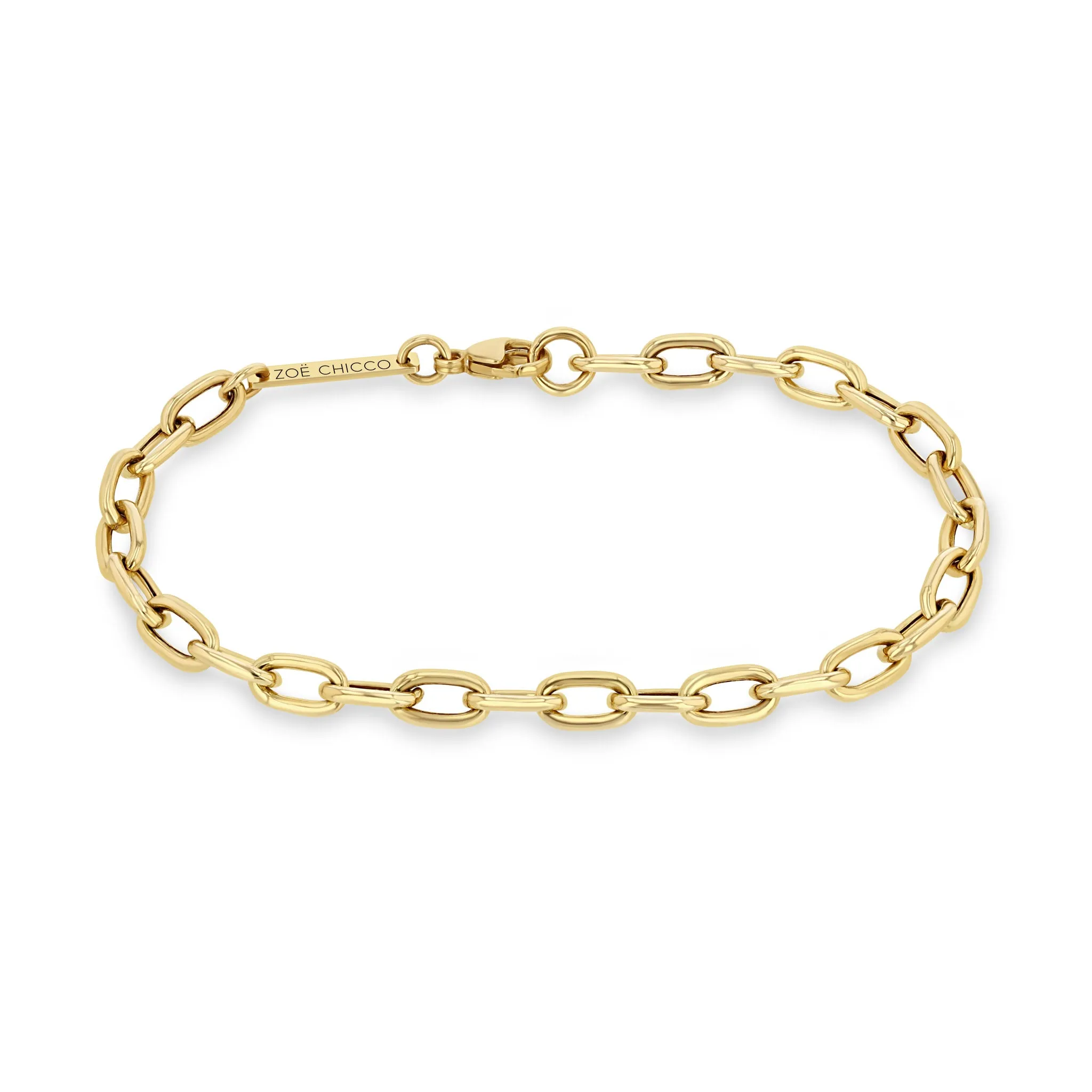 14k Large Square Oval Link Chain Bracelet