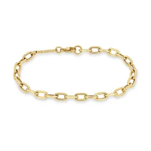 14k Large Square Oval Link Chain Bracelet