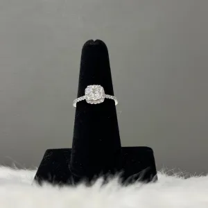 14K White Gold Diamond Luxury Engagement Ring 0.92Ct Dia / 2.6gr / Size 7