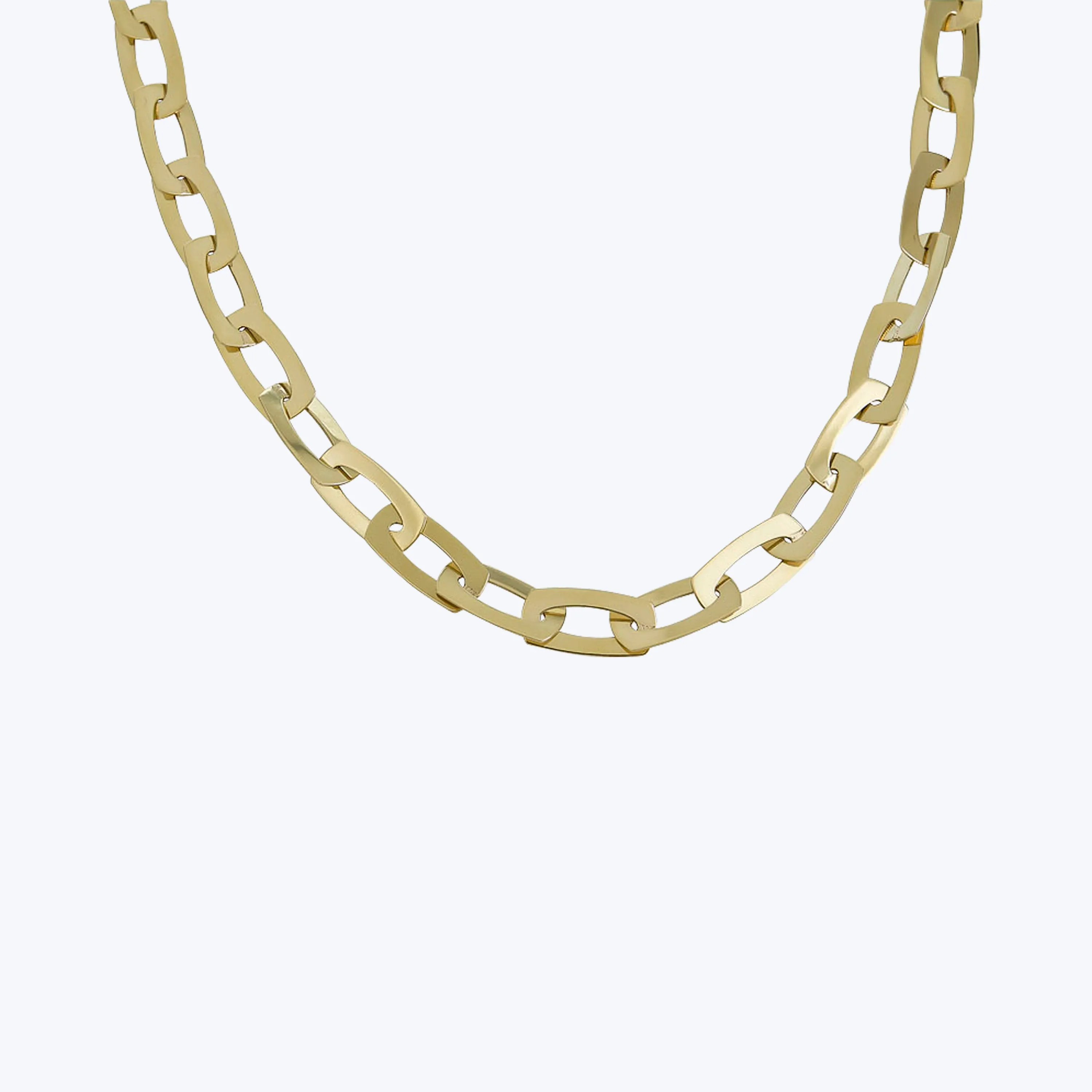 14K Yellow Gold Flat Link Necklace