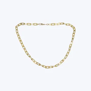 14K Yellow Gold Flat Link Necklace