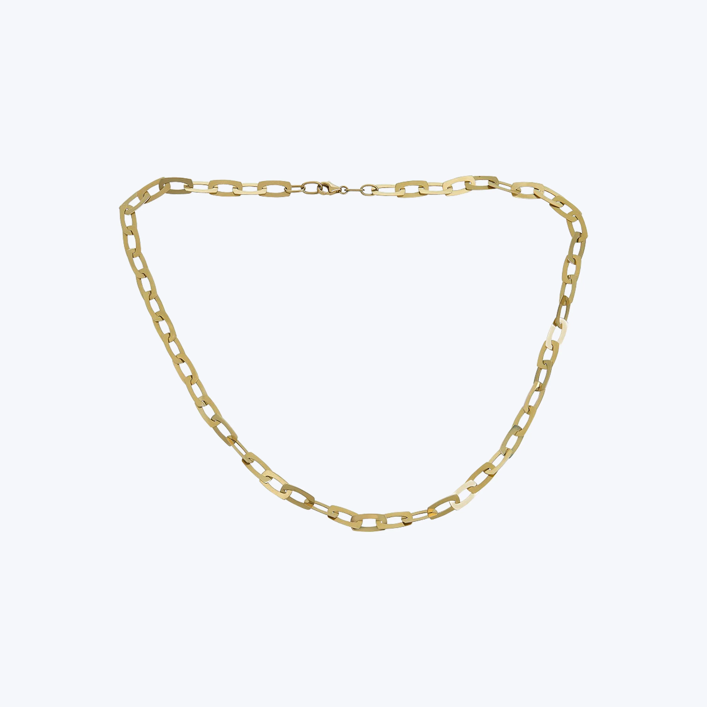 14K Yellow Gold Flat Link Necklace