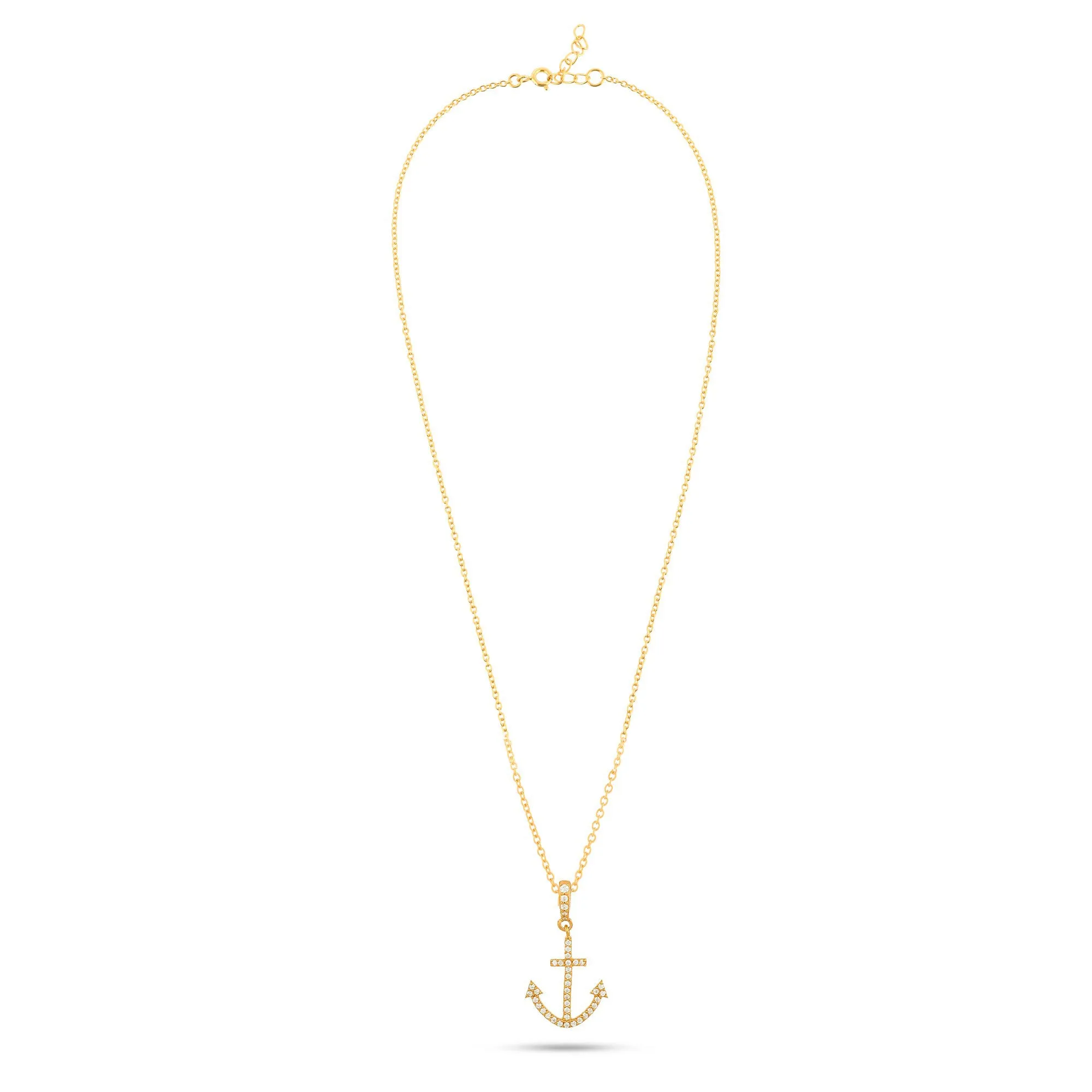 18k Gold Plated Anchor Cross Pendant - From Purl