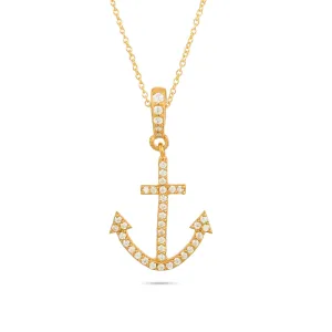 18k Gold Plated Anchor Cross Pendant - From Purl