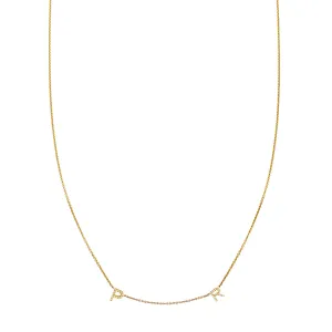 2 Letter Gold and Diamond Initial Necklace