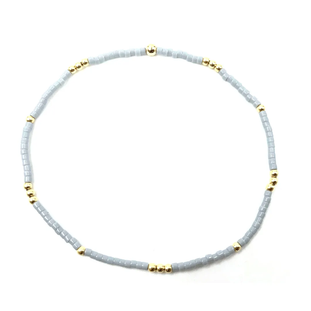 2mm Newport CLOUD GRAY   Gold Filled Waterproof Bracelet