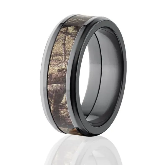 8mm Black Camo Rings, Realtree AP Camouflage Rings