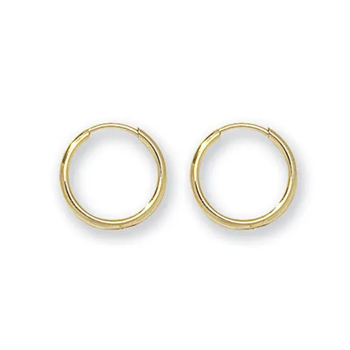 9ct Gold 8mm Sleeper Hoop Earrings