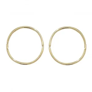 9CT Yellow Gold 14mm Hinged Sleepers Earrings ES146