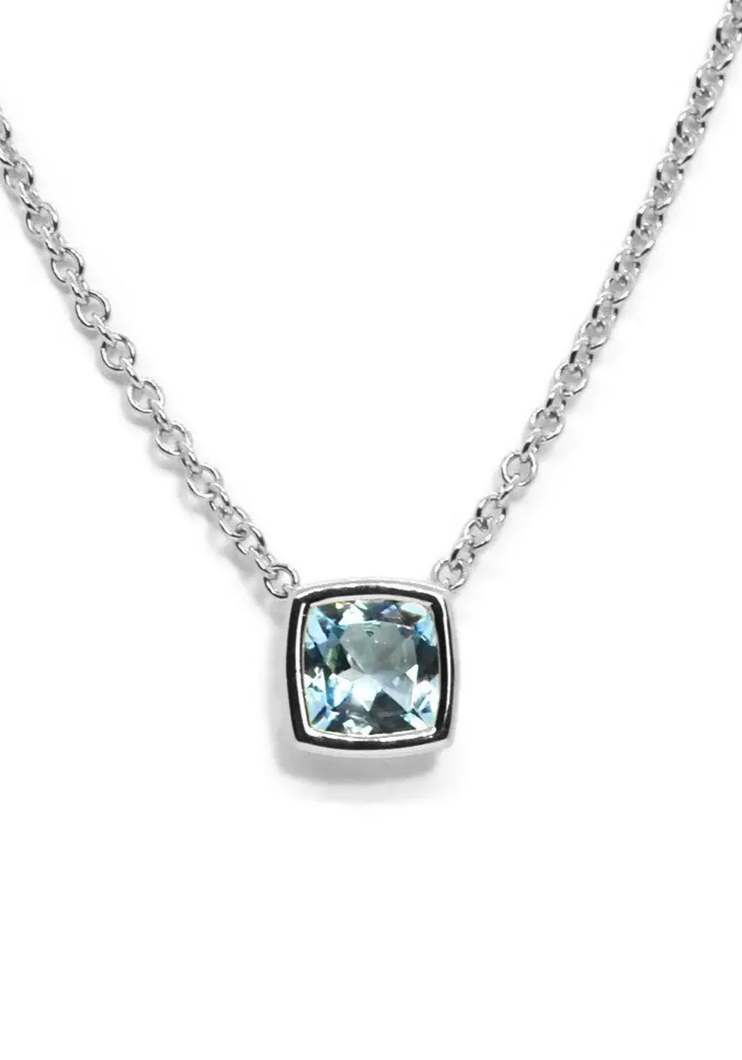 A & Furst Gaia 18KWG Blue Topaz Pendant Necklace