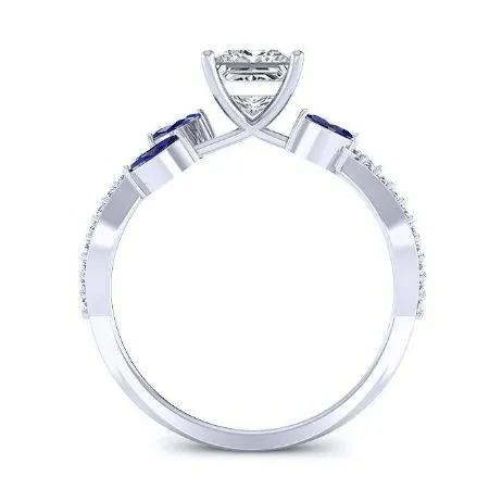 Alba Diamond Matching Band for Princess Center (Band Only. Engagement Ring Not Included)