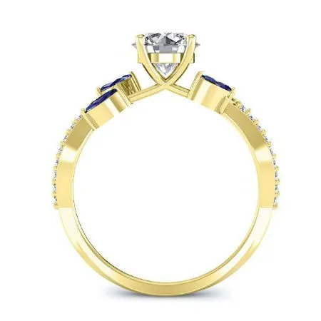 Alba Moissanite Matching Band for Round Center (Band Only. Engagement Ring Not Included)