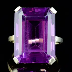 Amethyst Diamond Ring 20Ct Amethyst 14Ct Gold Circa 1940