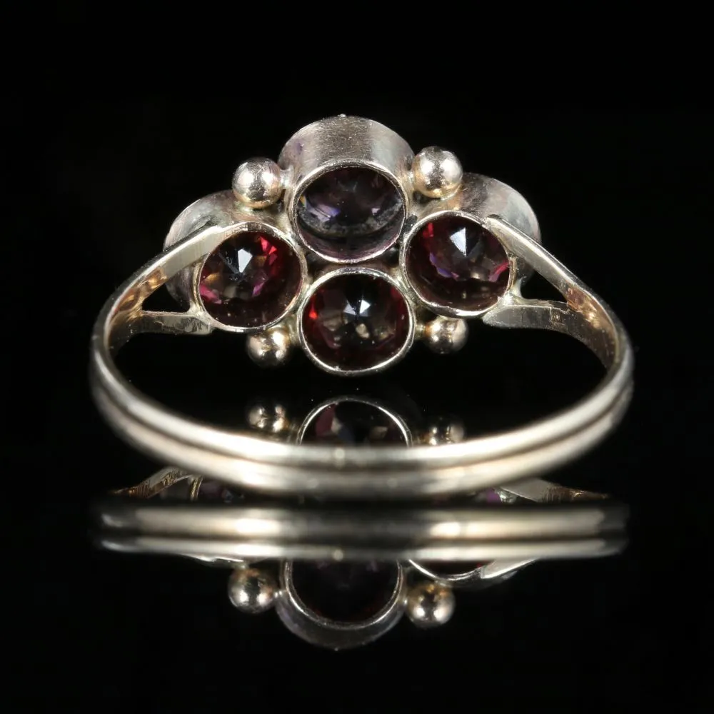 Antique Victorian Almandine Garnet Ring Circa 1900