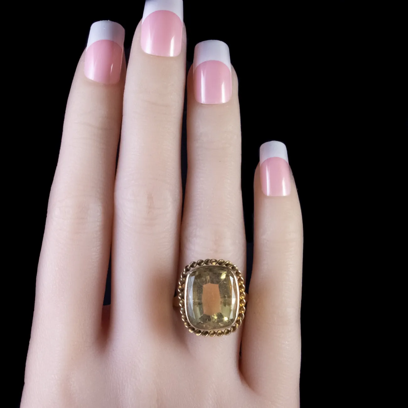 Antique Victorian Citrine Ring 18Ct Yellow Gold Circa 1900