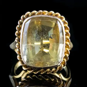 Antique Victorian Citrine Ring 18Ct Yellow Gold Circa 1900