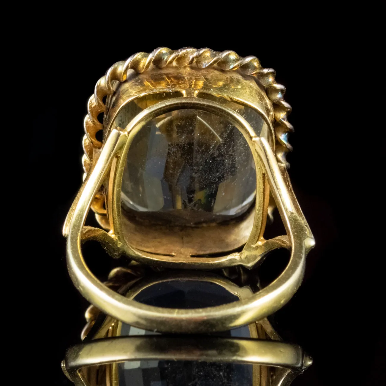 Antique Victorian Citrine Ring 18Ct Yellow Gold Circa 1900