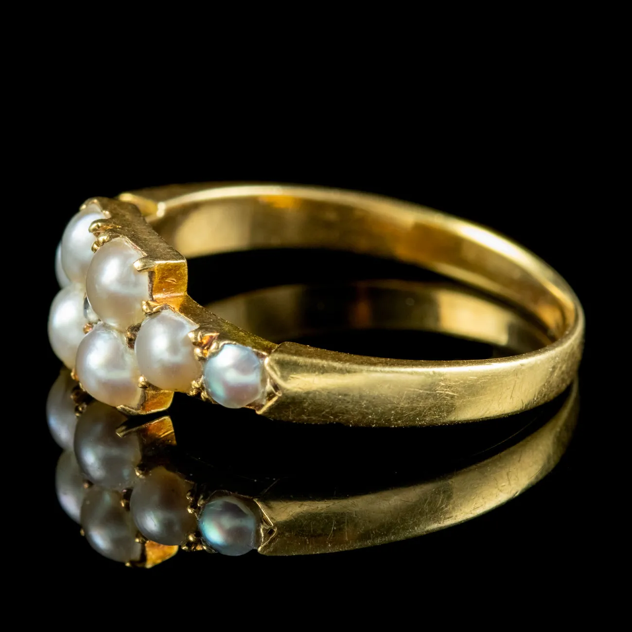 Antique Victorian Natural Pearl Diamond Cluster Ring