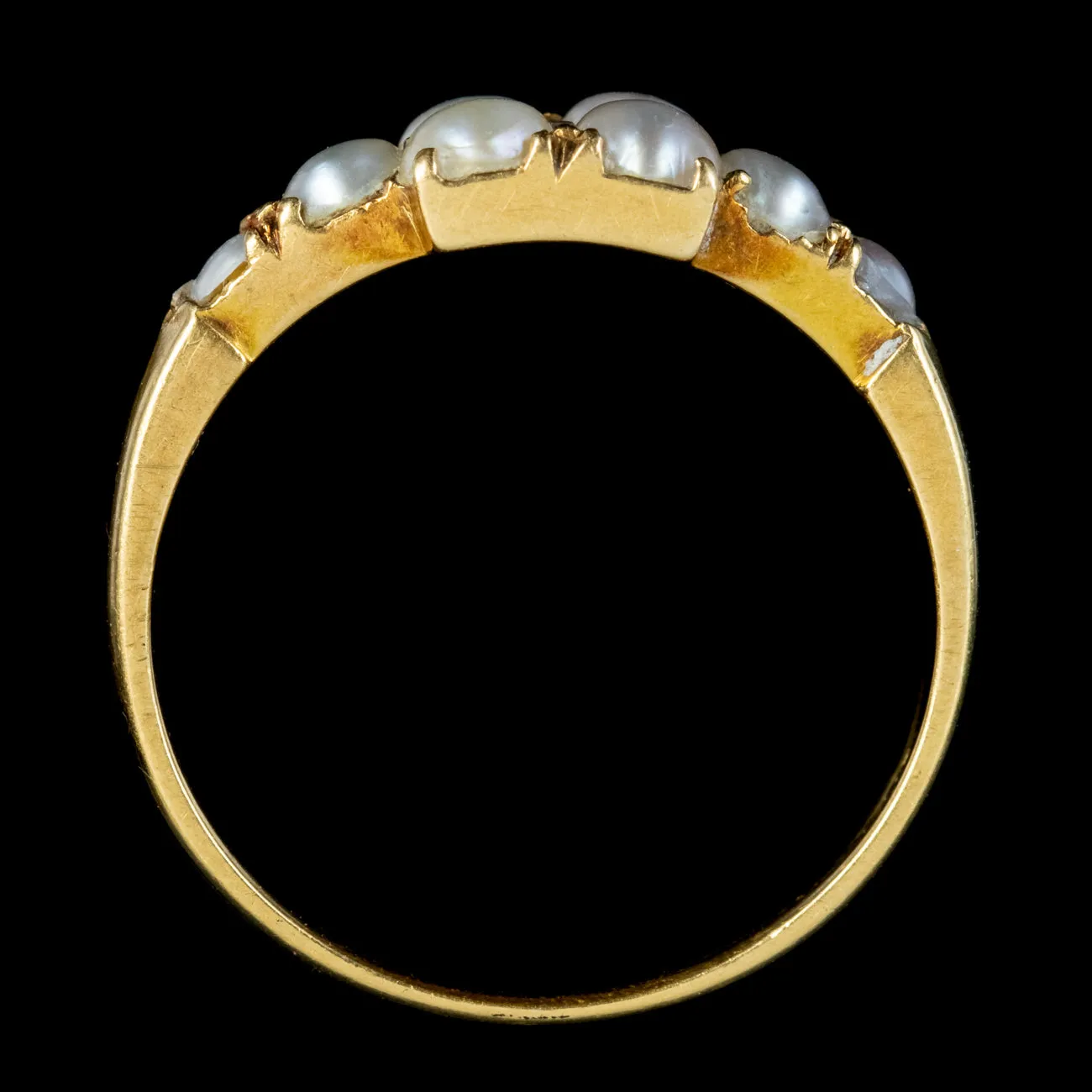 Antique Victorian Natural Pearl Diamond Cluster Ring