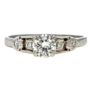 Art Deco Engagement Ring, RBC 0.45ct.