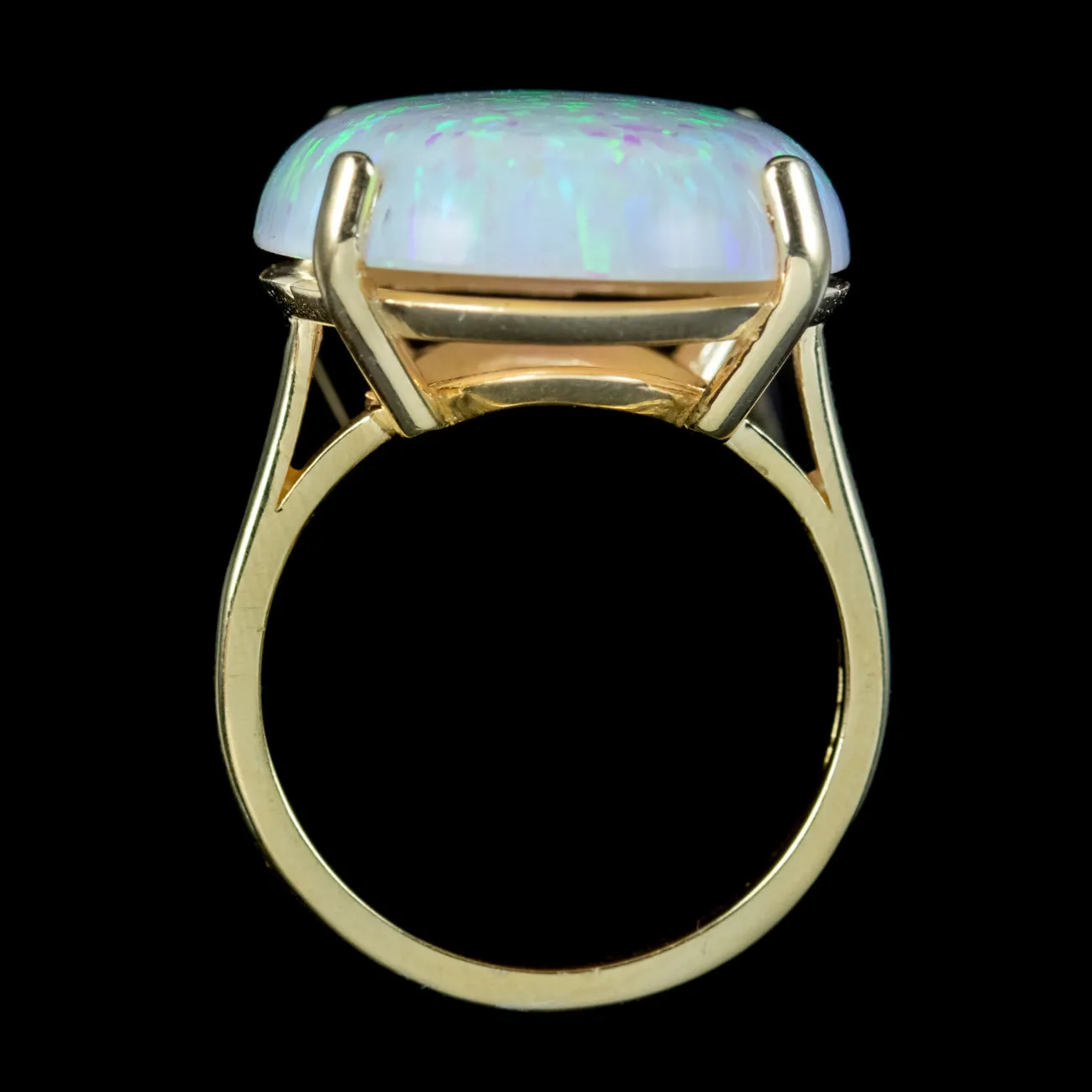 Art Deco Style Opal Cocktail Ring 9ct Gold 20ct Opal