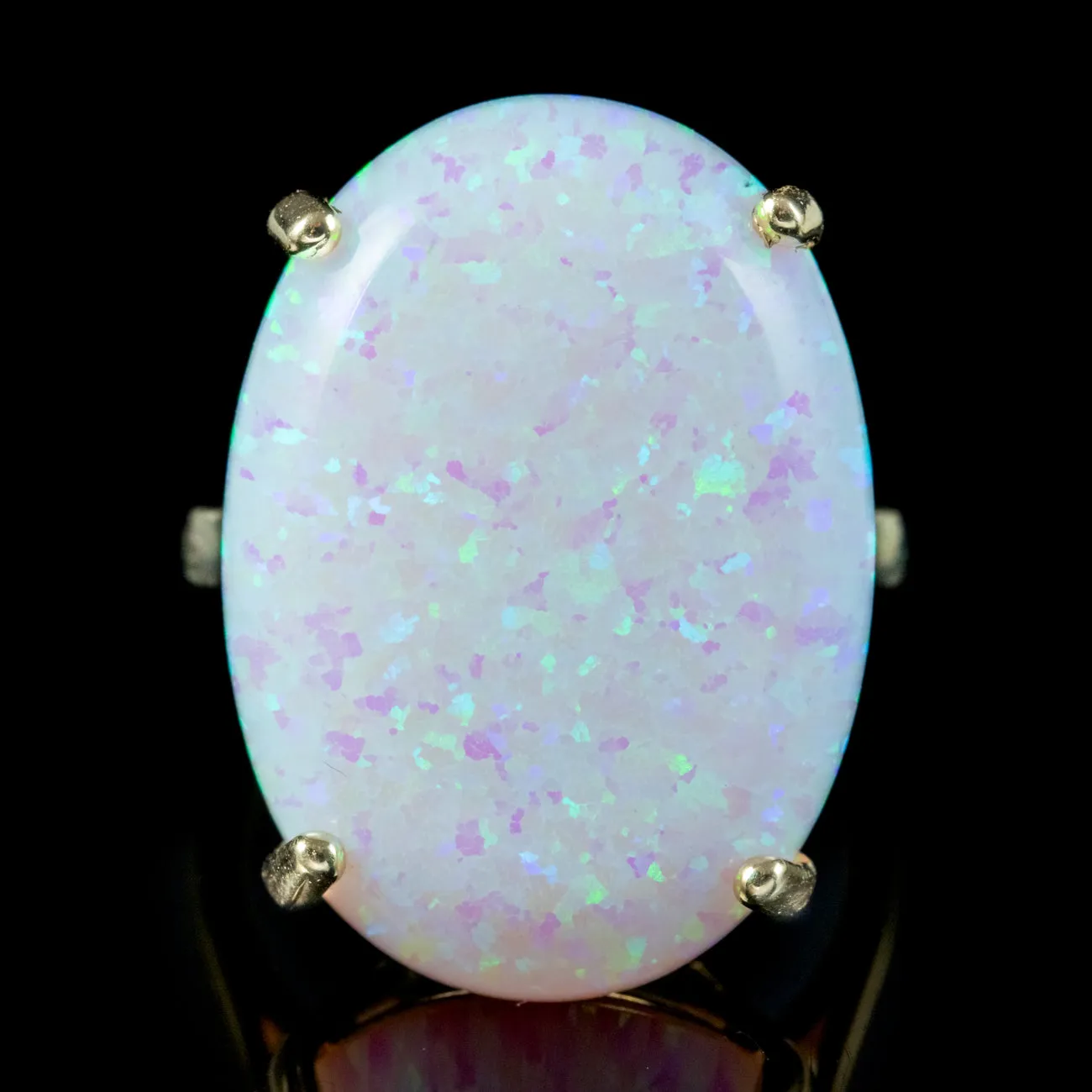 Art Deco Style Opal Cocktail Ring 9ct Gold 20ct Opal