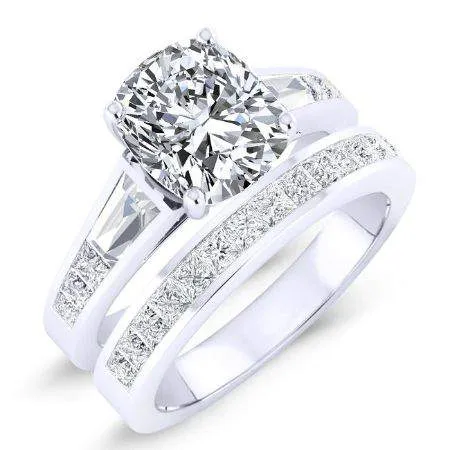 Bergamot Diamond Matching Band for Cushion Center (Band Only. Engagement Ring Not Included)