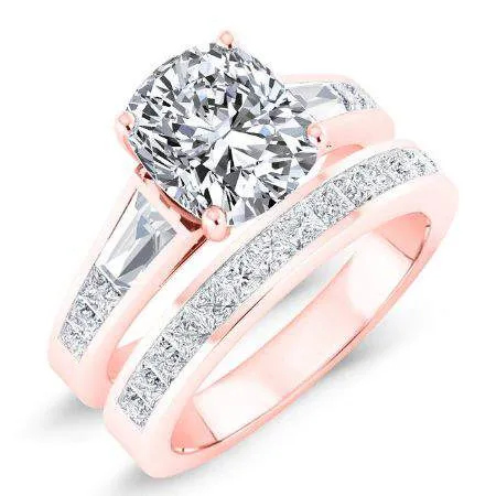 Bergamot Diamond Matching Band for Cushion Center (Band Only. Engagement Ring Not Included)