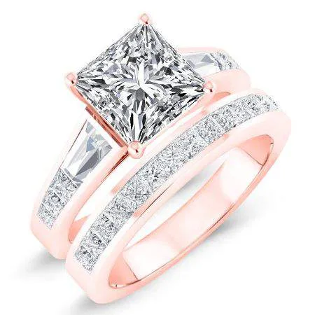 Bergamot Diamond Matching Band for Princess Center (Band Only. Engagement Ring Not Included)