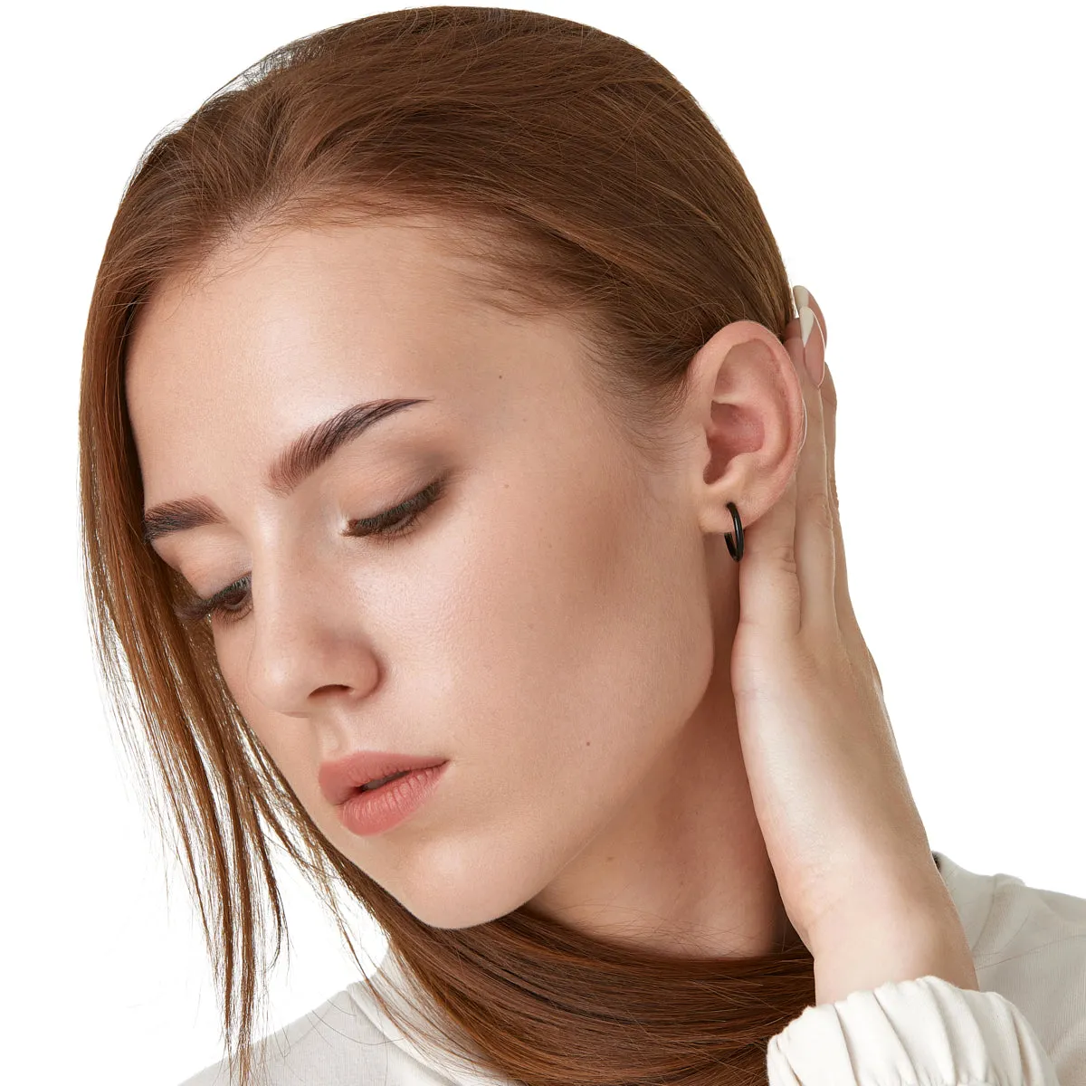 Black Small Clip-On Earrings