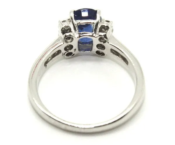 Blue Sapphire & Diamond Hot Cake Ring AD No. 0406