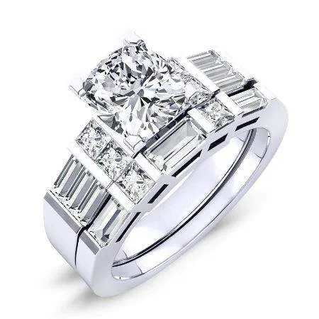 Bluebell Diamond Matching Band for Cushion Center (Band Only. Engagement Ring Not Included)