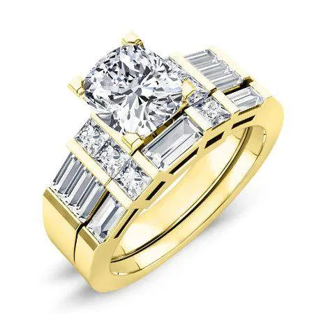 Bluebell Diamond Matching Band for Cushion Center (Band Only. Engagement Ring Not Included)