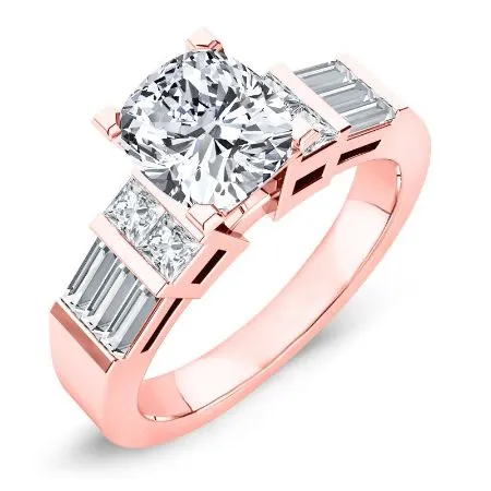 Bluebell Diamond Matching Band for Cushion Center (Band Only. Engagement Ring Not Included)