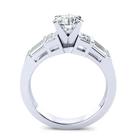 Bluebell Diamond Matching Band for Round Center (Band Only. Engagement Ring Not Included)