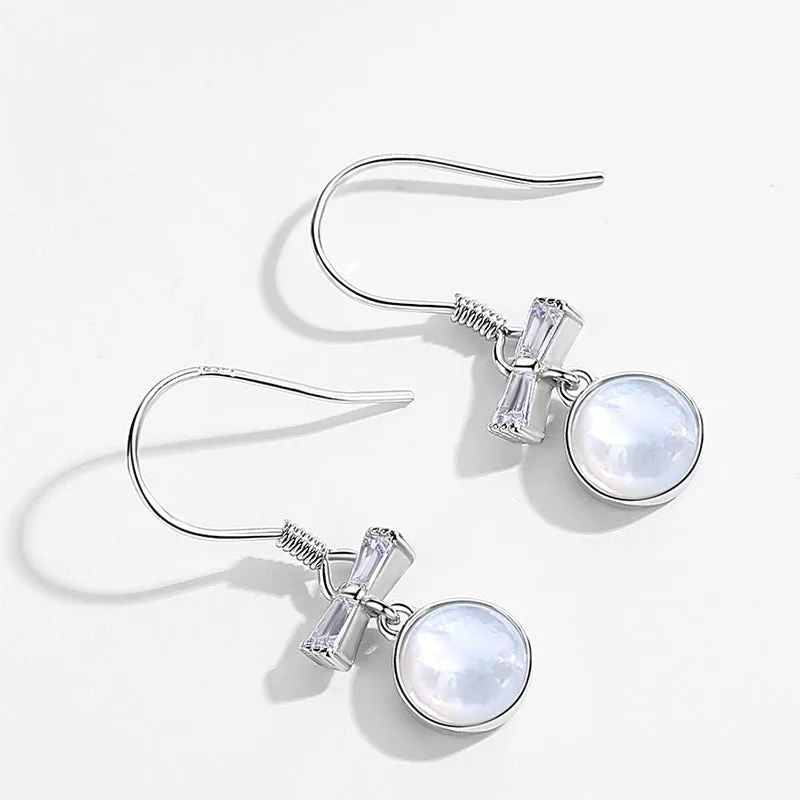 Bowknot Silver Drop Earrings for Women