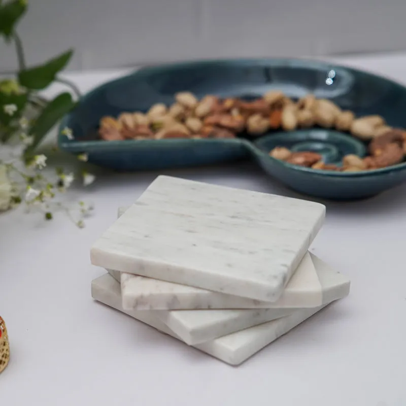 Bruna Square Marble Coaster - Set Of Four