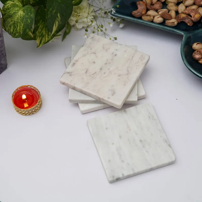 Bruna Square Marble Coaster - Set Of Four