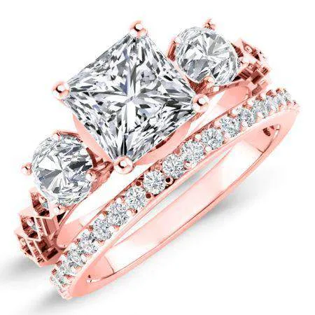 Calix Diamond Matching Band for Princess Center (Band Only. Engagement Ring Not Included)