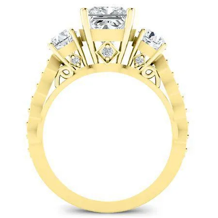 Calix Diamond Matching Band for Princess Center (Band Only. Engagement Ring Not Included)