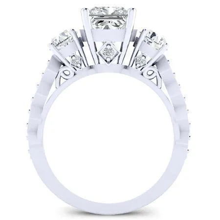 Calix Diamond Matching Band for Princess Center (Band Only. Engagement Ring Not Included)