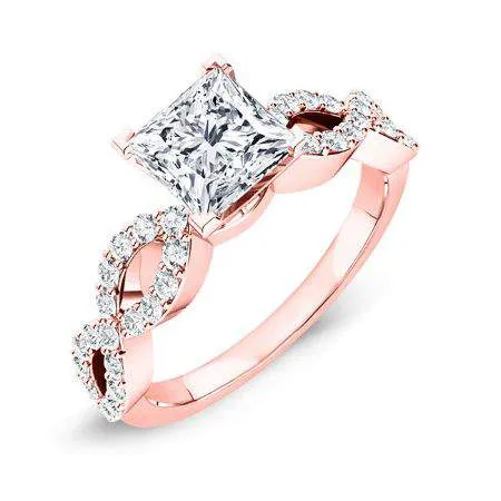 Camellia Diamond Matching Band for Princess Center (Band Only. Engagement Ring Not Included)