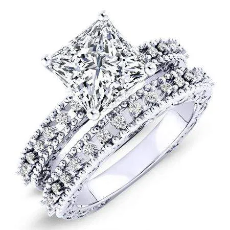 Carmel Diamond Matching Band  For Princess Center(Band Only. Engagement Ring Not Included)