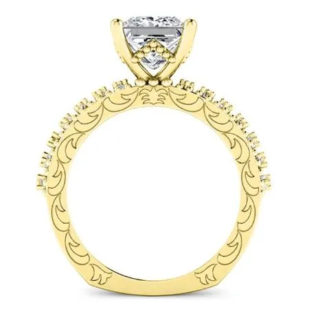 Carmel Diamond Matching Band  For Princess Center(Band Only. Engagement Ring Not Included)