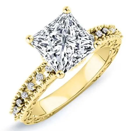 Carmel Diamond Matching Band  For Princess Center(Band Only. Engagement Ring Not Included)